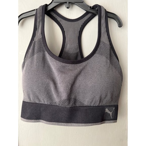 Puma Other - PUMA SPORTS BRA GREY BLACK RACERBACK SIZE S/M